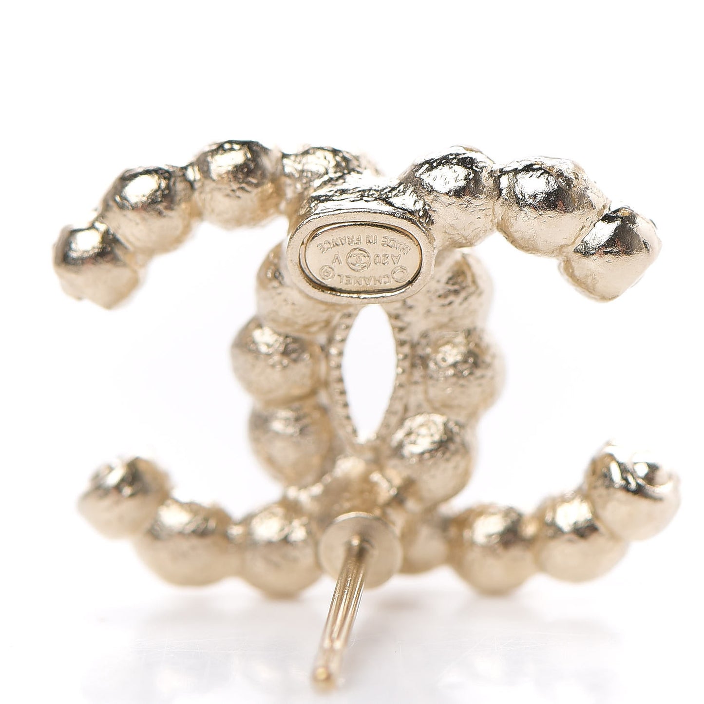 Pearl Crystal CC Earrings Gold