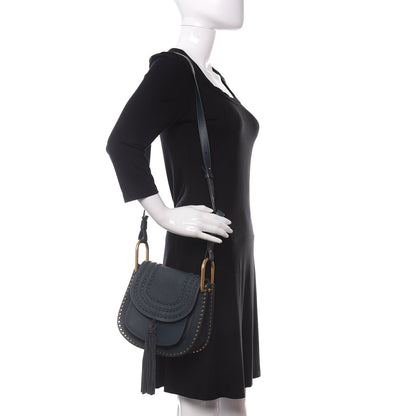 Chloe Calfskin Braided Small Hudson Shoulder Bag Silver Blue 2 of 10