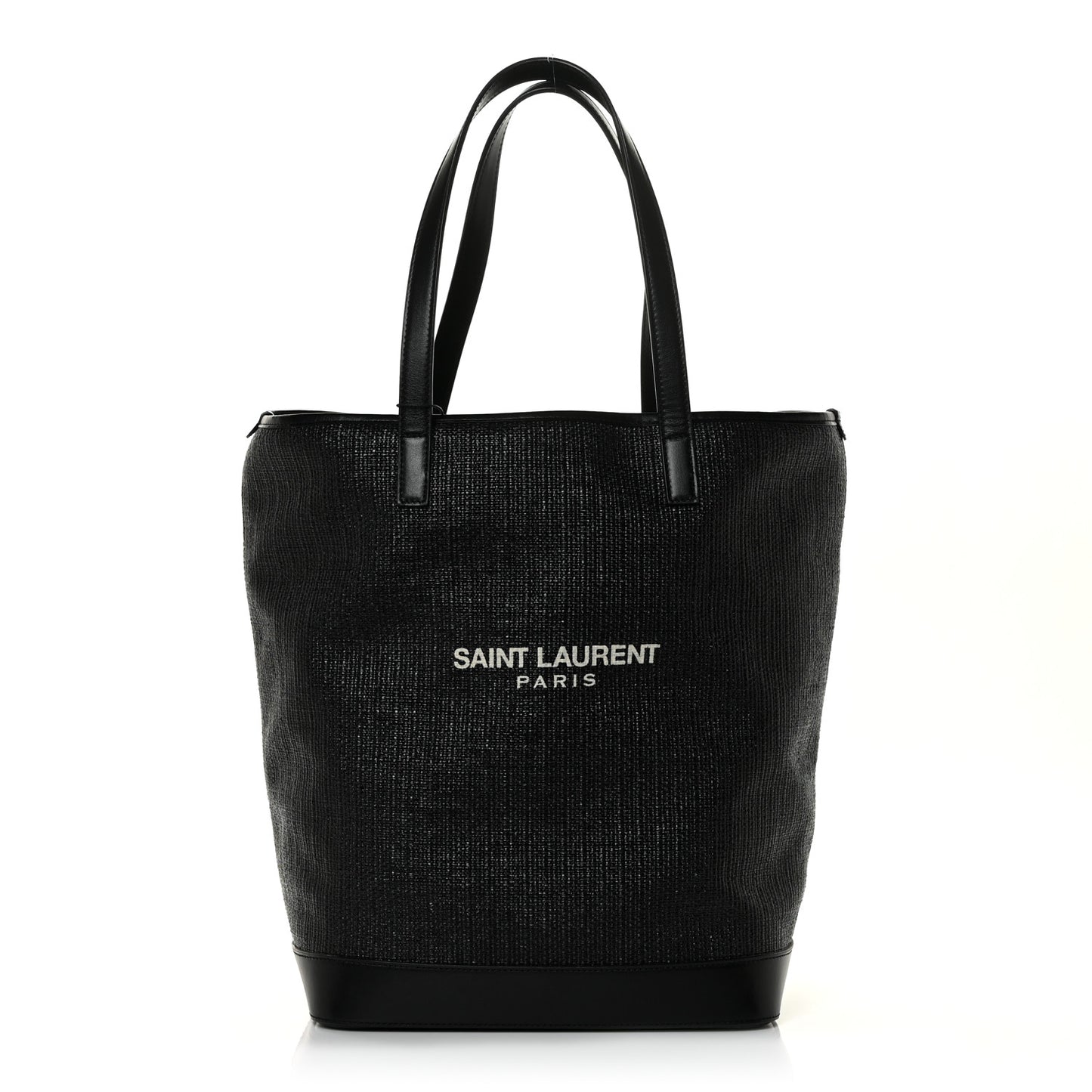 Linen Canvas Teddy Shopping Bag Black