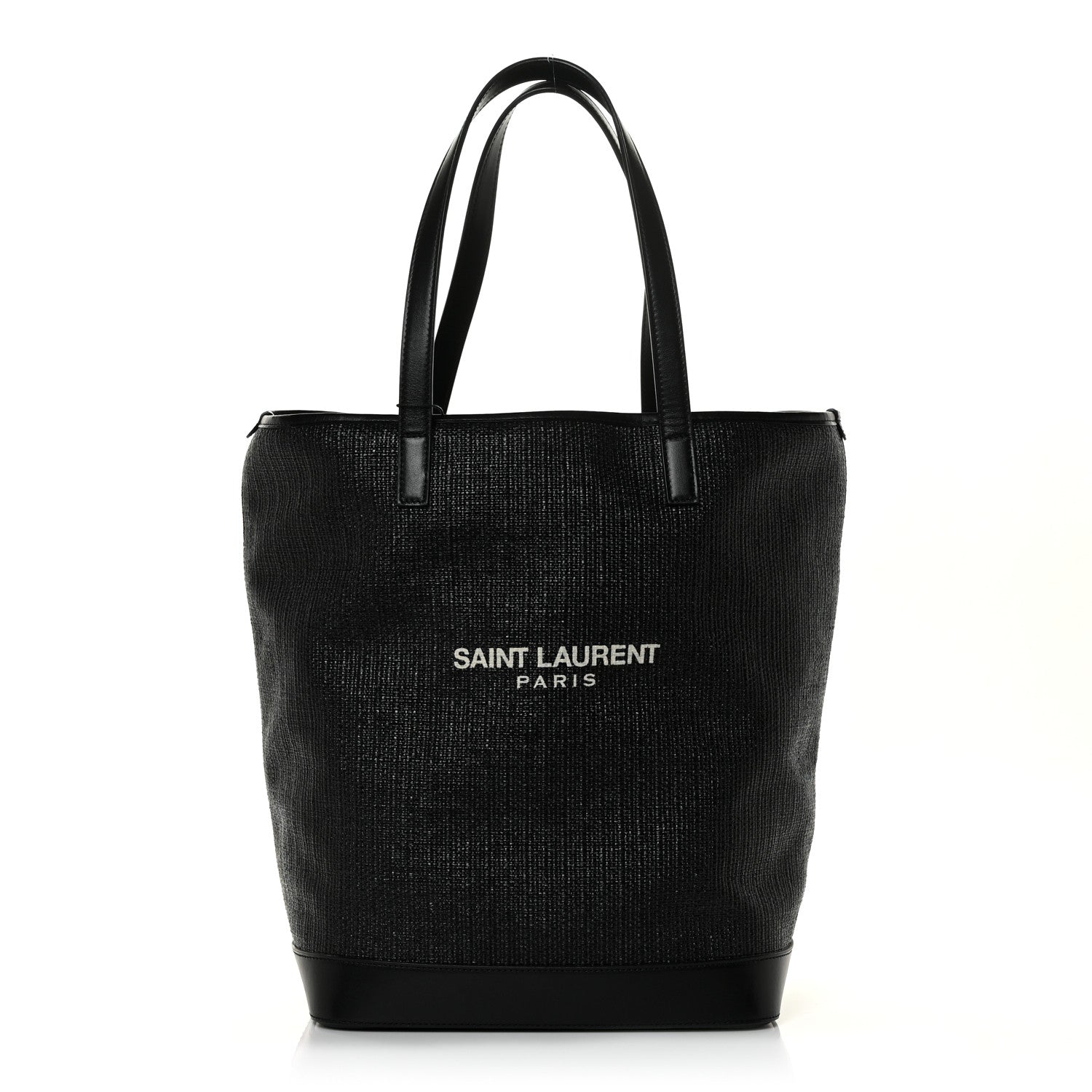 Saint Laurent Linen Canvas Teddy Shopping Bag Black 4 of 16