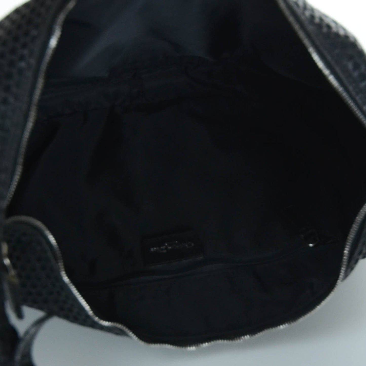 Leather Perforated Hobo Black