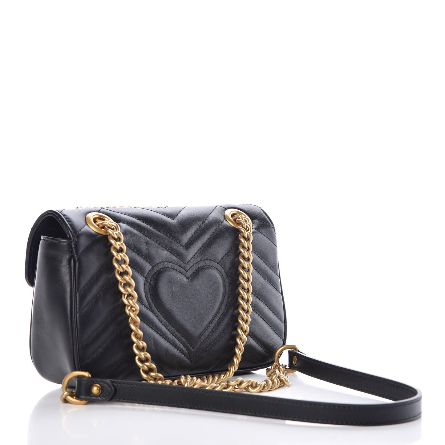Calfskin Matelasse Mini GG Marmont Shoulder Bag Black