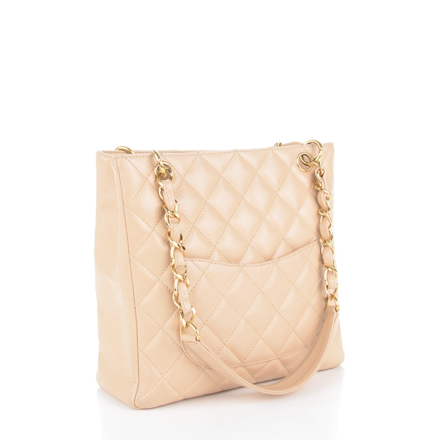 Chanel Caviar Quilted Petit Shopping Tote PST Beige Clair 3 of 8