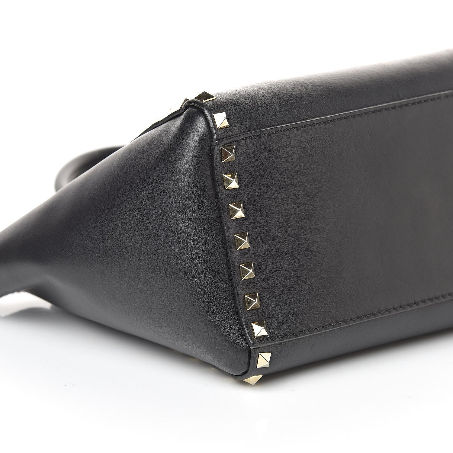 Valentino Garavani Vitello Small Rockstud Double Handle Tote Black 11 of 12