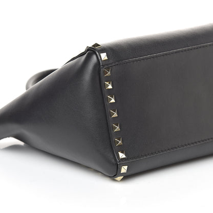 Valentino Garavani Vitello Small Rockstud Double Handle Tote Black 11 of 12