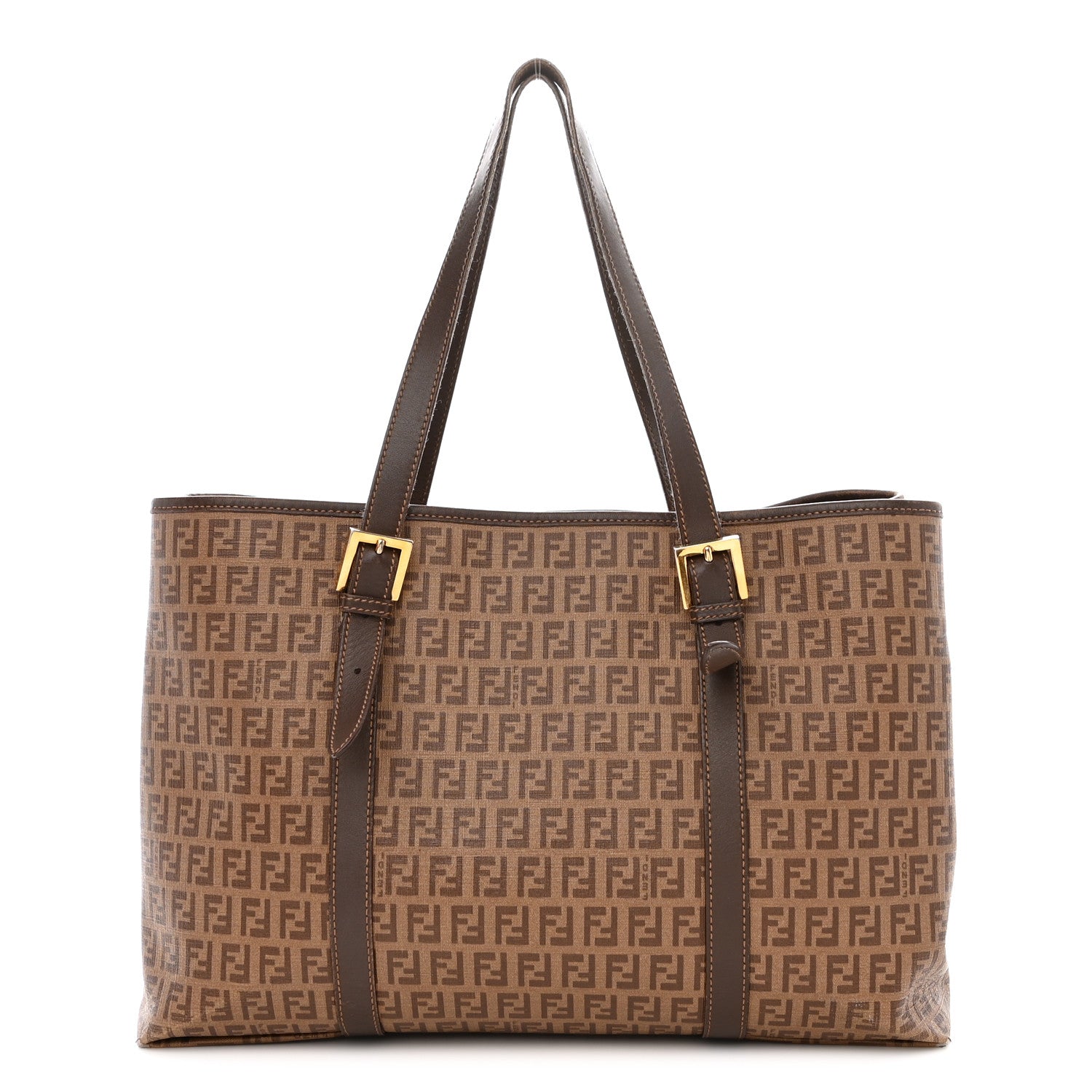 Fendi Zucchino Spalmati Vitello Tote Nocciola Castagna 1 of 13