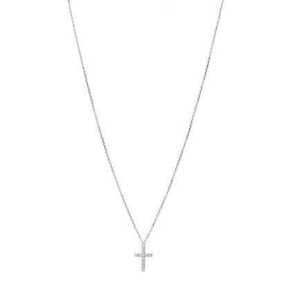 Cartier 18K White Gold Diamond Symbols Cross Pendant Necklace 1 of 5