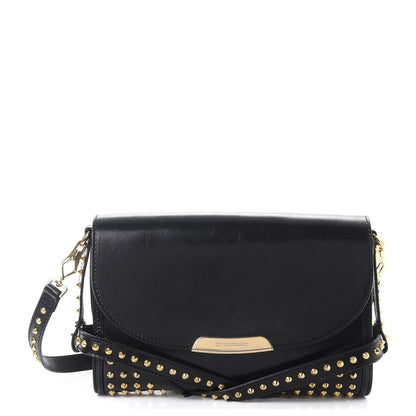 Burberry Polished Bridle Calfskin Studded Small Abbott Crossbody Bag Black 1 of 13