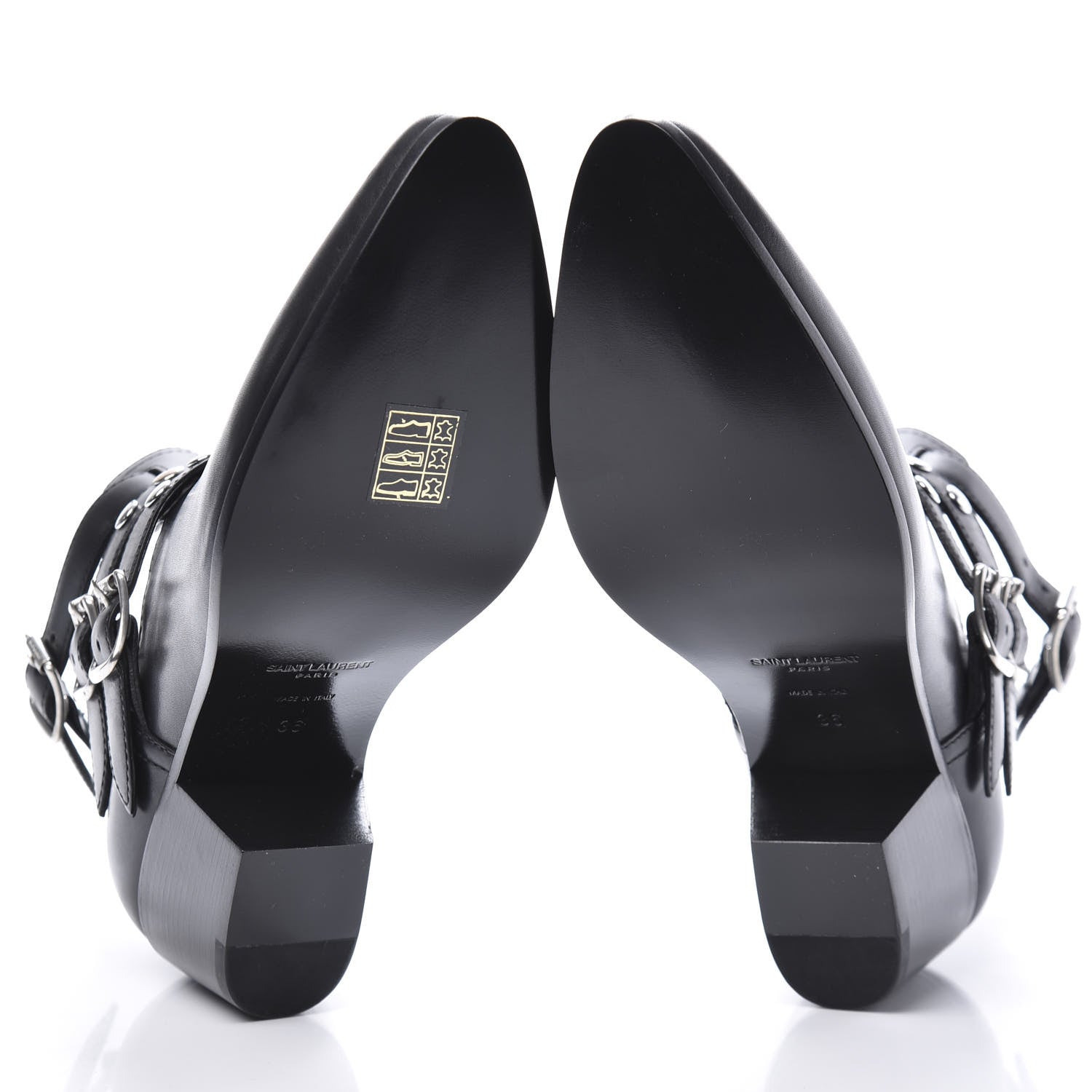 Saint Laurent Calfskin Rock Rivet Stud Booties 36 Black 5 of 8