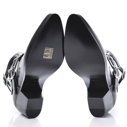 Saint Laurent Calfskin Rock Rivet Stud Booties 36 Black 5 of 8
