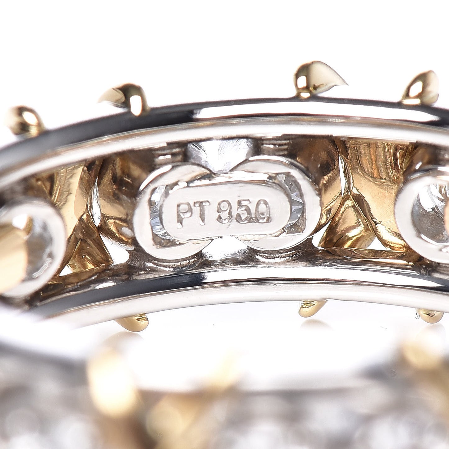 18K Yellow Gold Platinum Diamond Schlumberger Sixteen Stone Ring 52 6