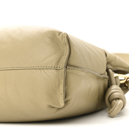 Loewe Shiny Nappa Lambskin Puffer Flamenco Knot Clutch Clay Green 9 of 9