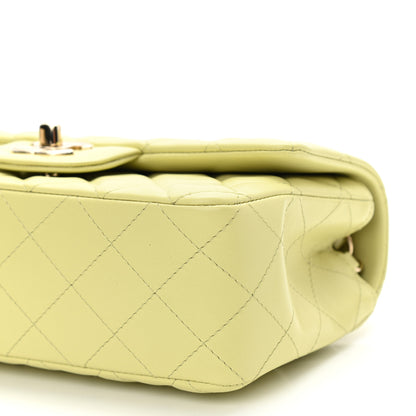 Chanel Lambskin Quilted Mini Rectangular Flap Light Green 10 of 13