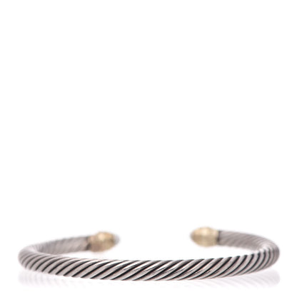 David Yurman Sterling Silver 14K Yellow Gold Pearl 5mm Cable Classics Petite Color Bracelet 4 of 6