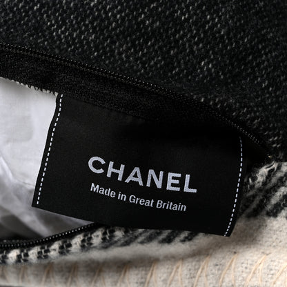 Chanel Merino Wool Cashmere CC Pillow Beige Black 3 of 3