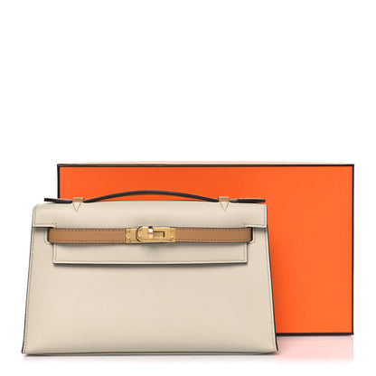 Hermes Swift Horseshoe Kelly Pochette Clutch Nata Biscuit 11 of 11