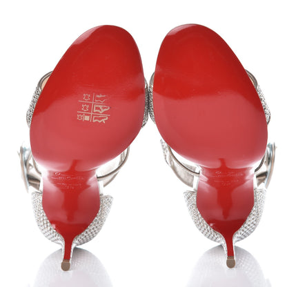Christian Louboutin Glitter Mesh Choca Lux 100 Sandals 35 Silver 5 of 9