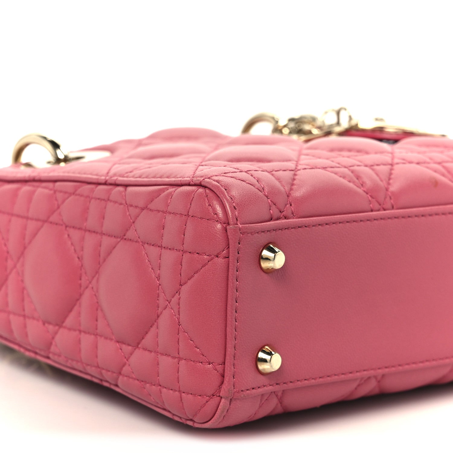 Christian Dior Lambskin Cannage Mini Lady Dior Pink 9 of 10