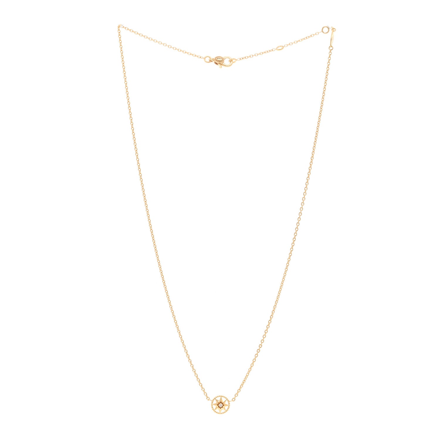 Christian Dior 18K Yellow Gold Diamond Mini Rose Des Vents Necklace 3 of 6