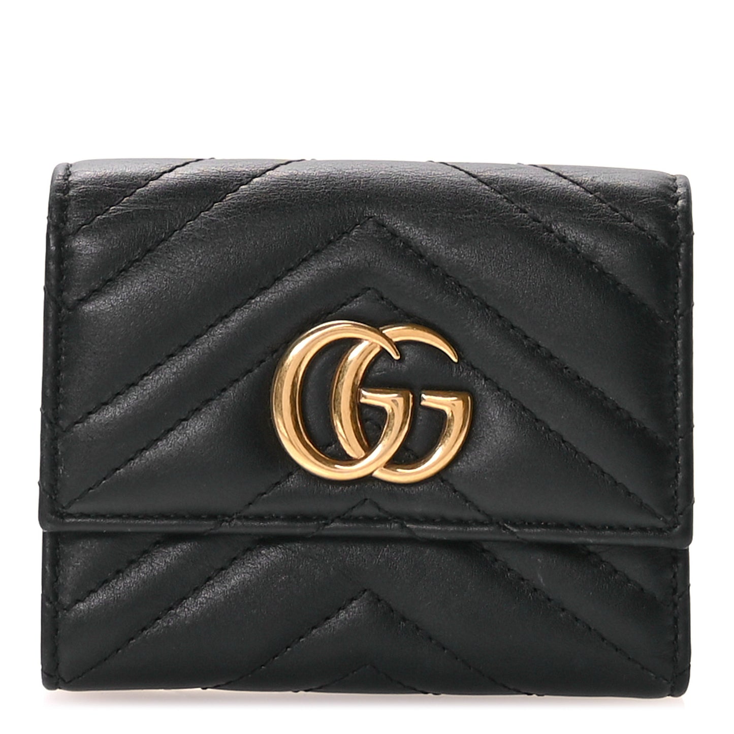 Calfskin Matelasse GG Marmont Wallet Black