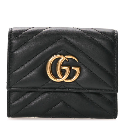 Gucci Calfskin Matelasse GG Marmont Wallet Black 1 of 7