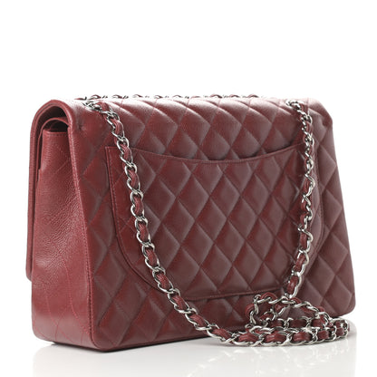 Chanel Caviar Quilted Maxi Double Flap Dark Red 3 of 11
