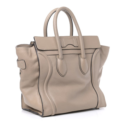 Celine Drummed Calfskin Mini Luggage Dune 3 of 18