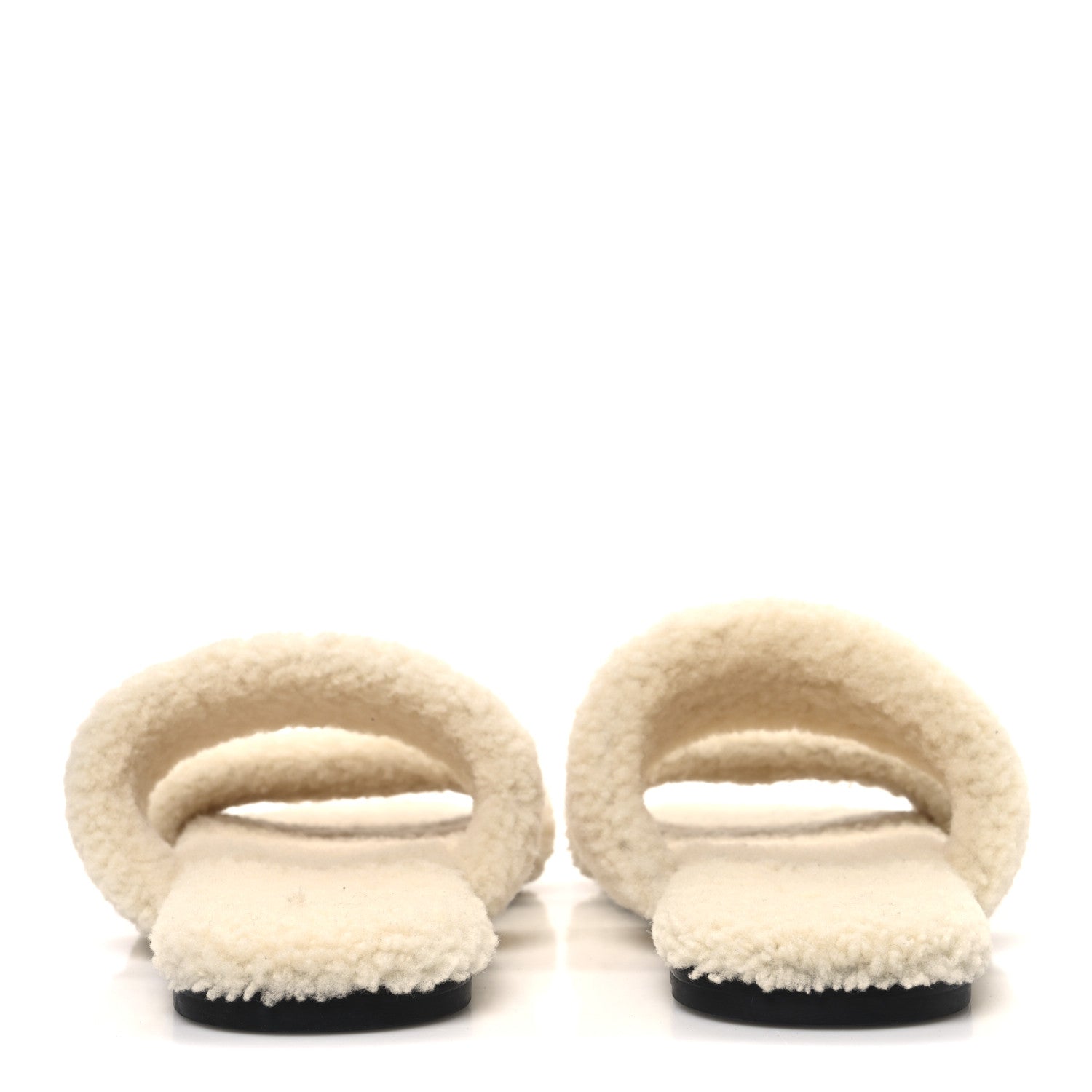 Saint Laurent Shearling Mens Bleach Flat Slide Sandals 43 Naturale 6 of 10
