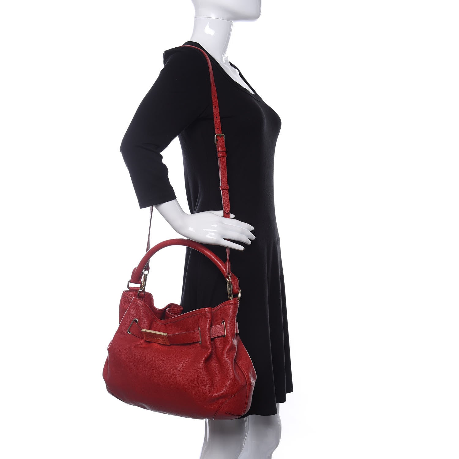 Burberry Grainy Calfskin Medium Wilenmore Hobo Red 2 of 11