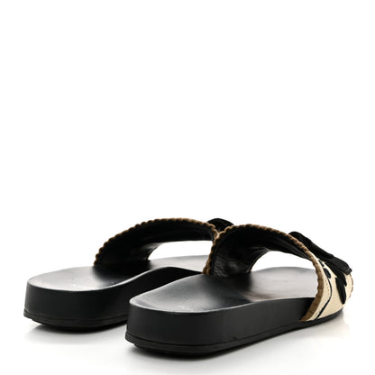 Fendi Knit Bow Flat Slide Sandals 37 Black Grezzo 4 of 9