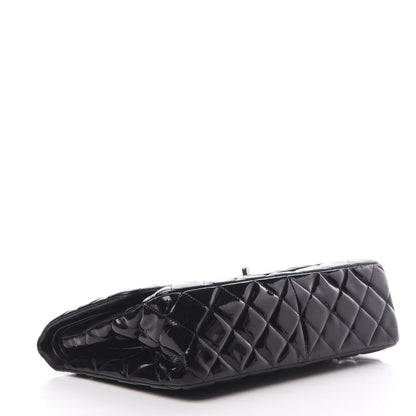 Chanel Patent Quilted Jumbo Double Flap Black 4 of 17