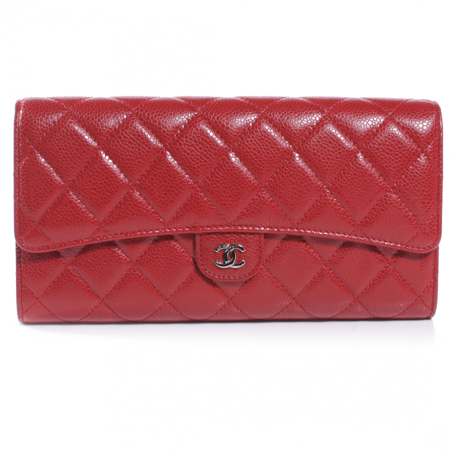 Chanel Caviar Quilted Travel Wallet Red 1 of 8