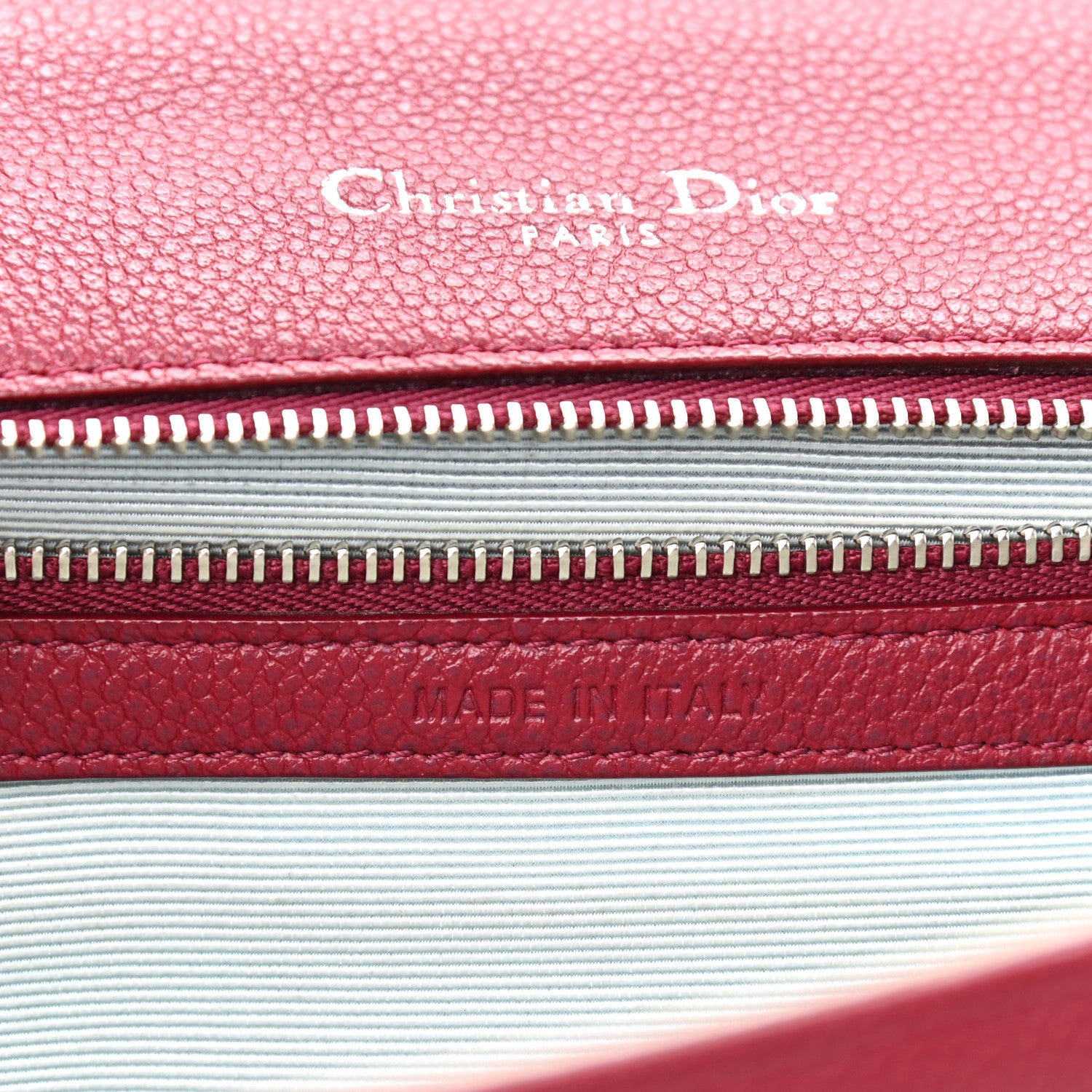 Christian Dior Grained Calfskin Medium Diorama Flap Bag Burgundy 7 of 11