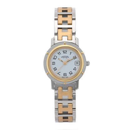 Hermes Stainless Steel 24mm Clipper Quartz Watch Gold 1 of 4