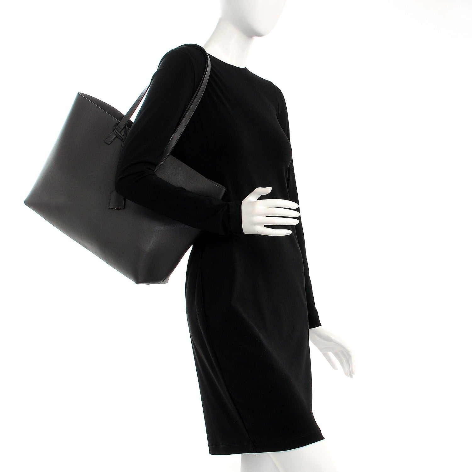 Saint Laurent Calfskin Large Shopping Tote Dark Anthracite 2 of 10