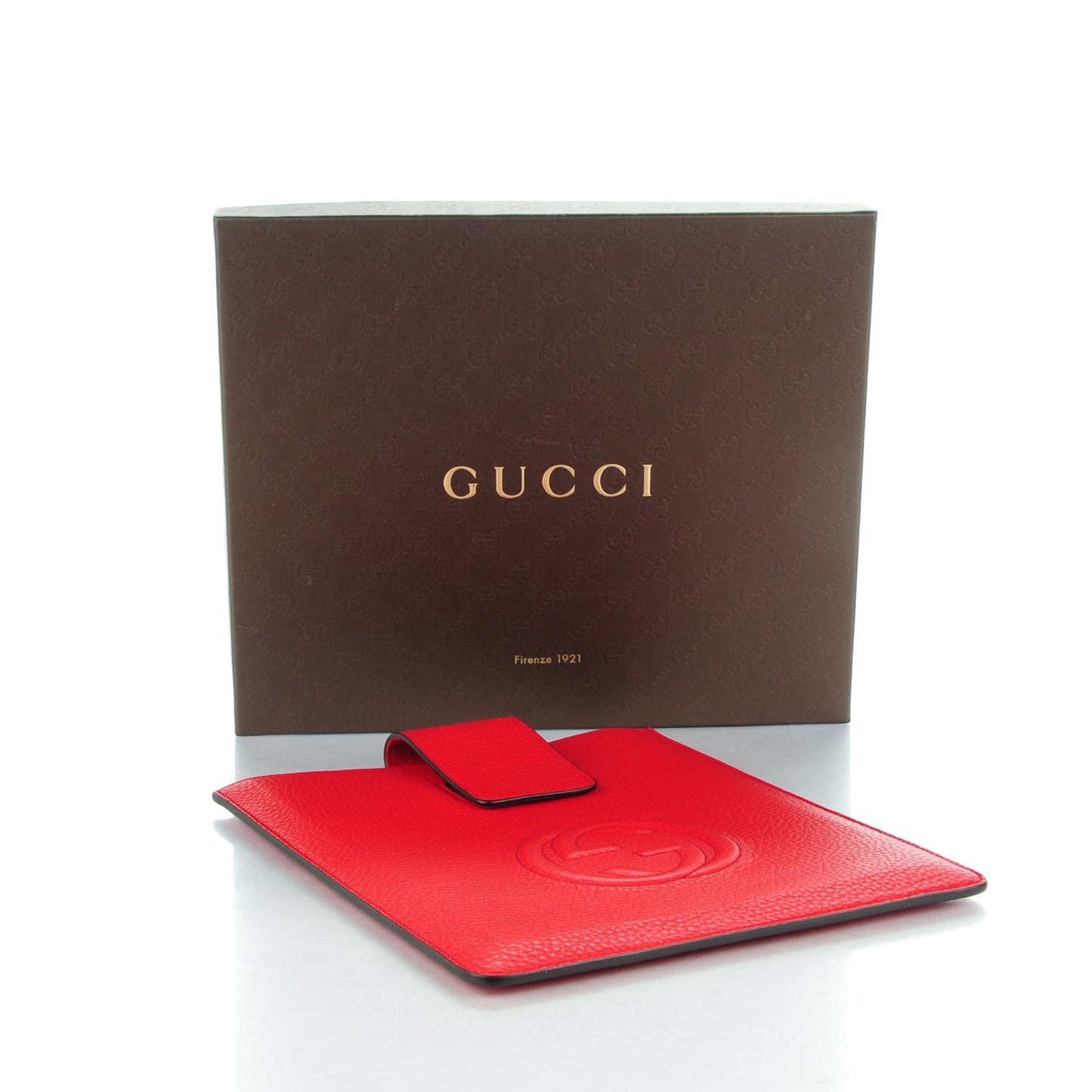 Pebbled Calfskin Soho iPad Case Tabasco Red
