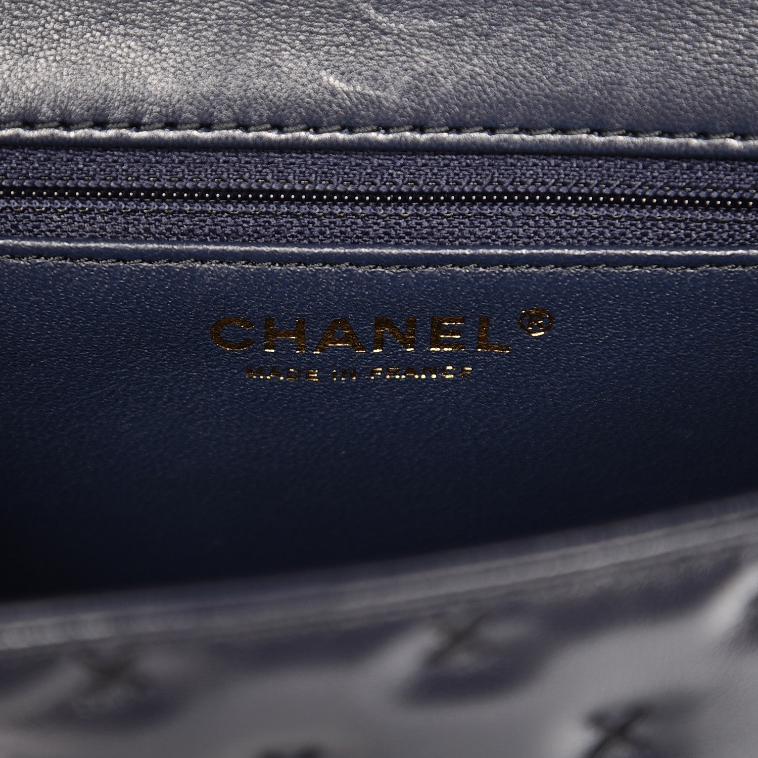 Chanel Lambskin Cross Stitch Mini Coco Handle Flap Dark Blue 7 of 11