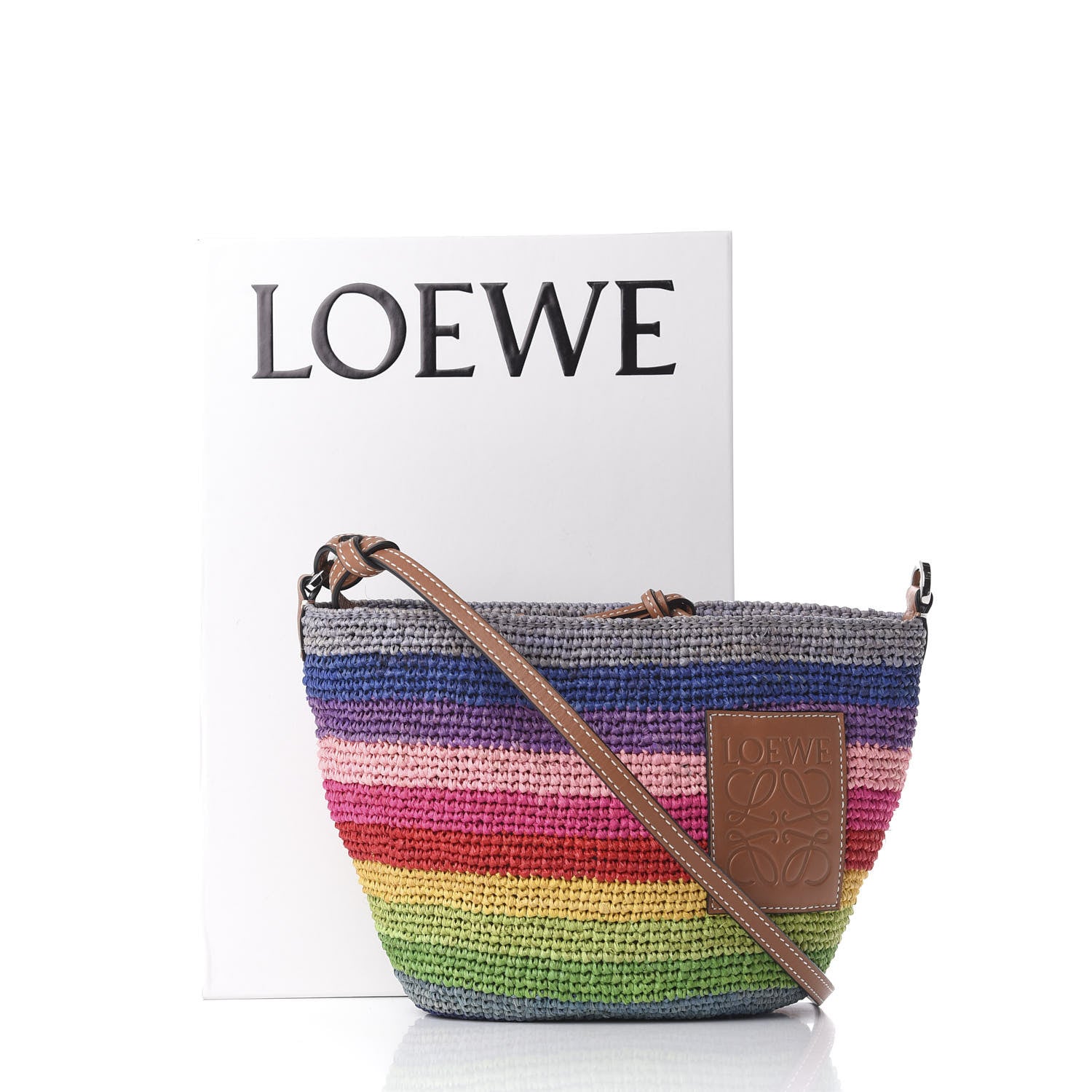 Loewe Raffia Paula's Ibiza Rainbow Crossbody Bag Tan 11 of 11