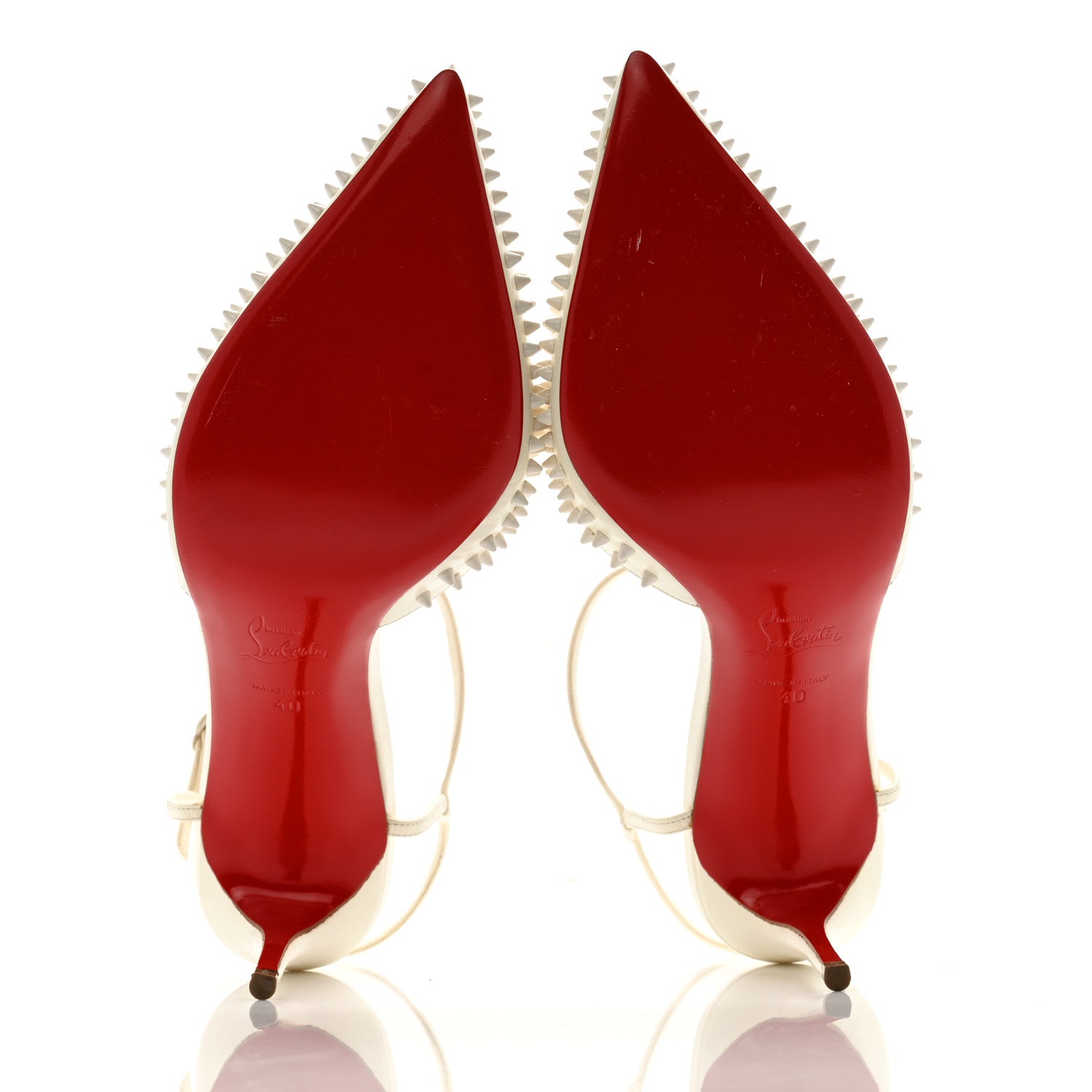 Christian Louboutin Kid Baila Spike 85 Pumps 40 White 5 of 12