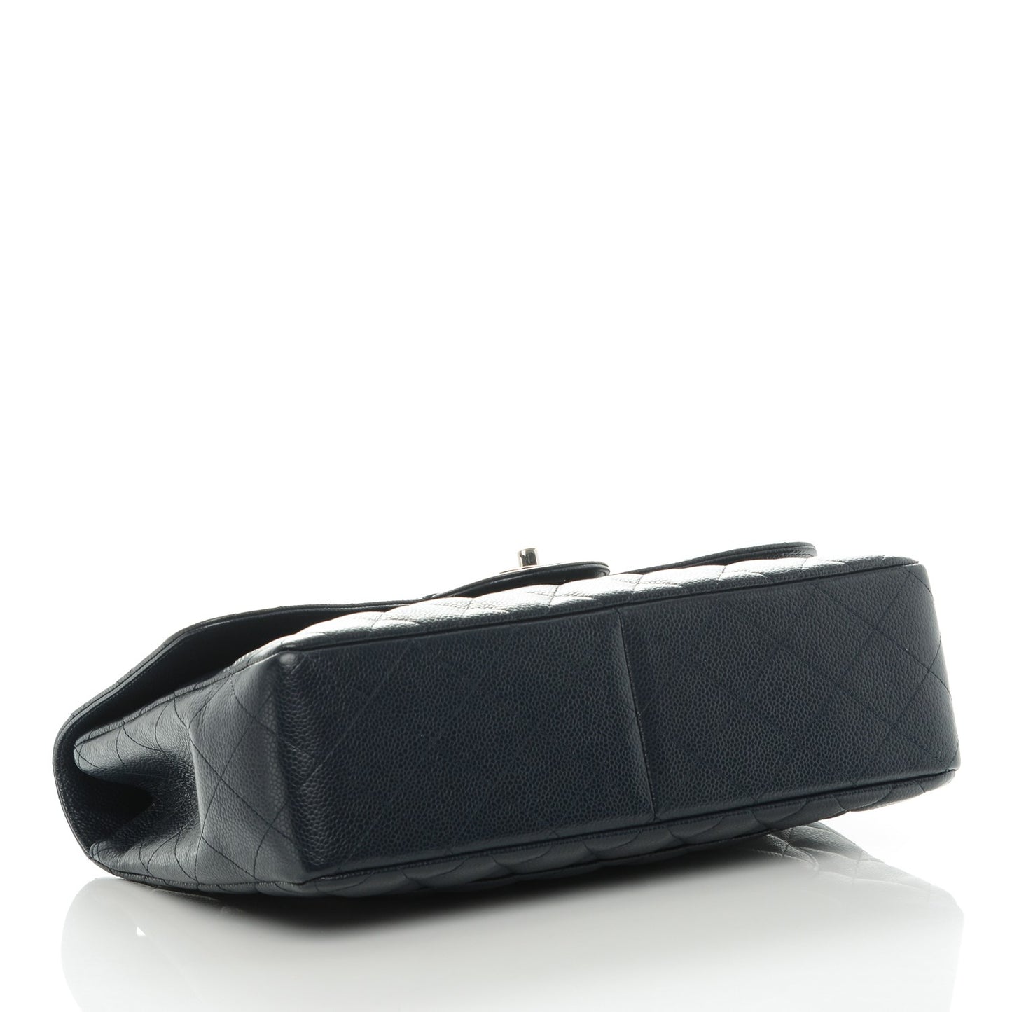 Caviar Jumbo Single Flap Navy Blue
