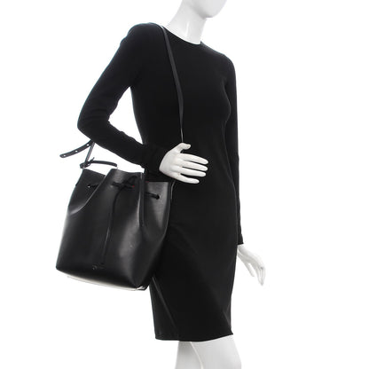 Mansur Gavriel Vegetable Tanned Calfskin Bucket Bag Black Flamma 2 of 28