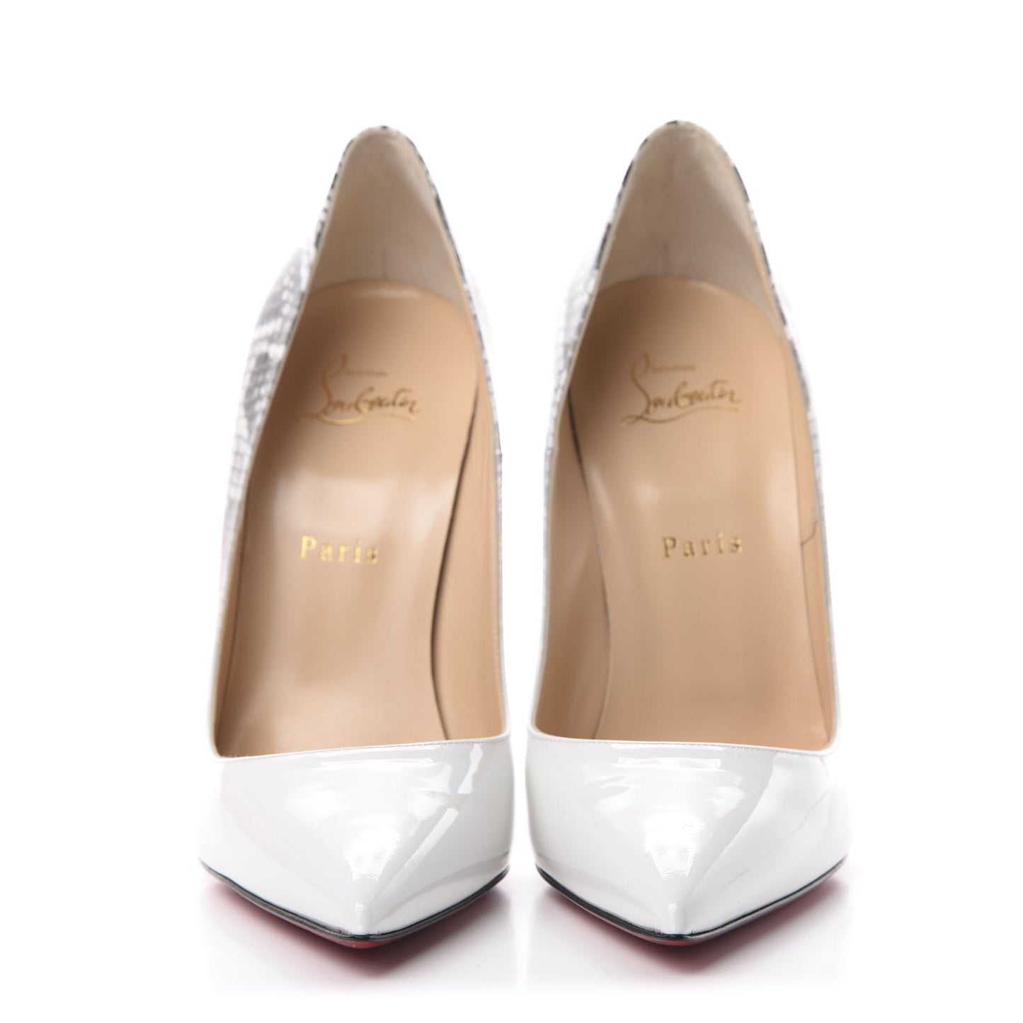 Patent Degrade Snakeskin Printed So Kate 120 Pumps 40 White Roccia