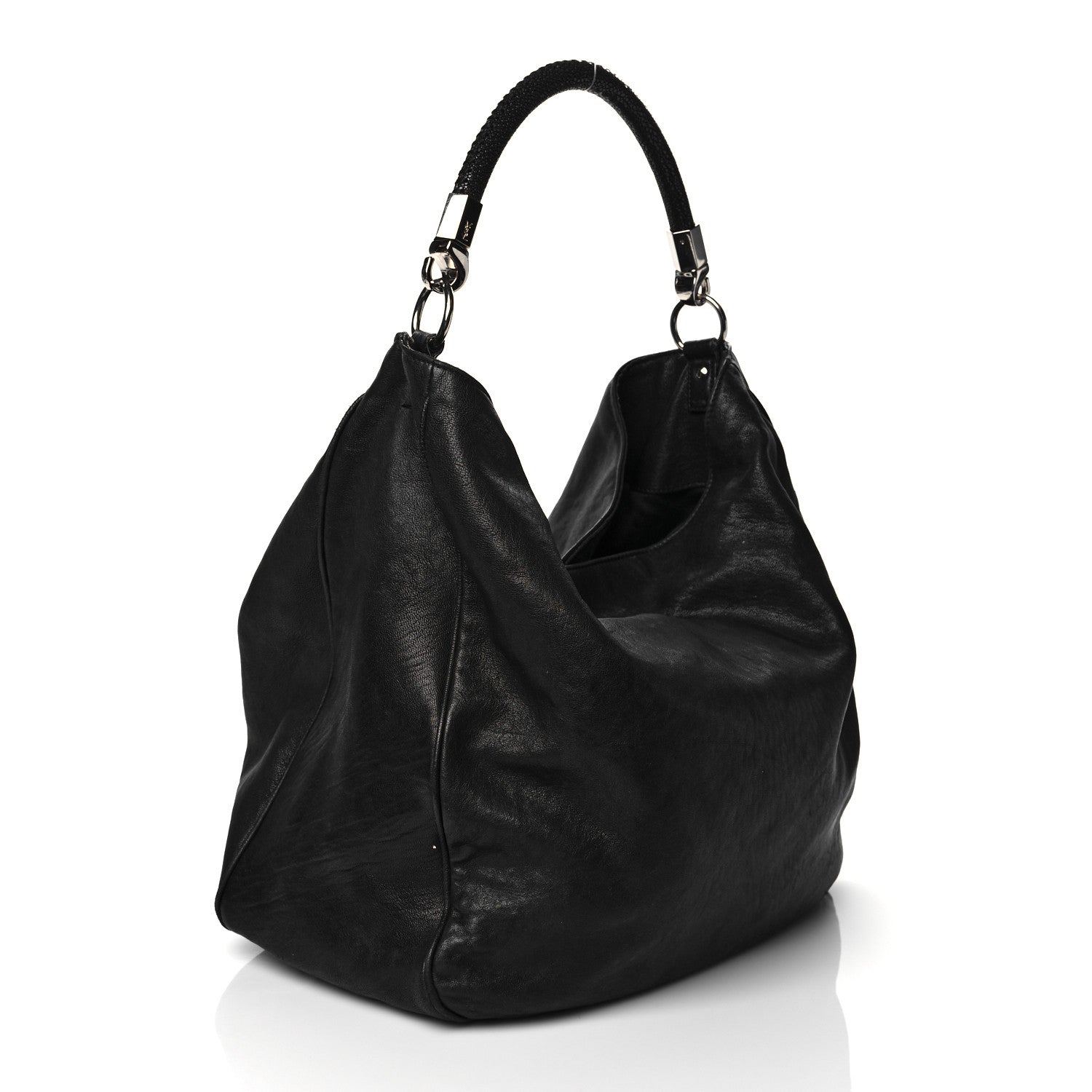 Saint Laurent Stingray Embossed Large Roady Hobo Black 3 of 10