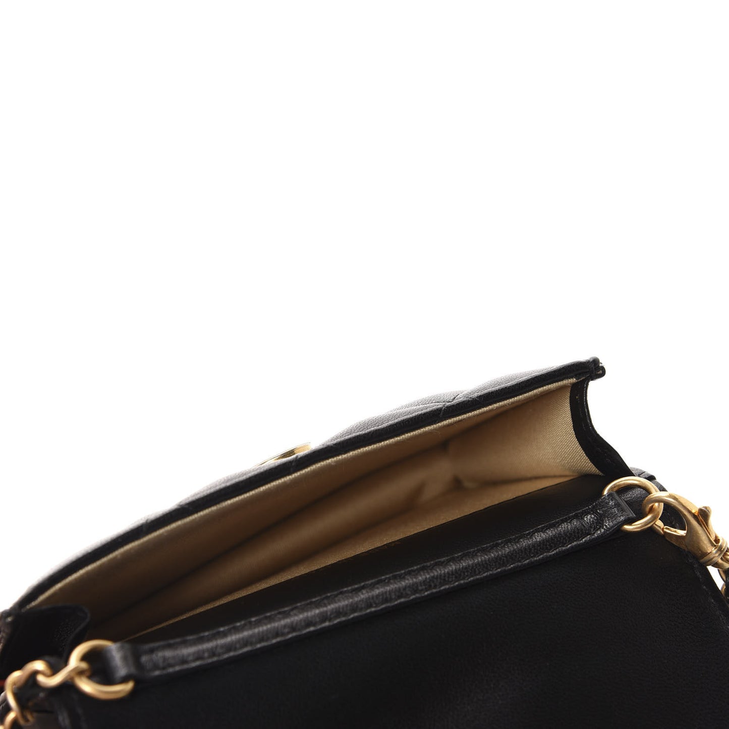 Lambskin Quilted Pearl Crush Clutch With Chain Black
