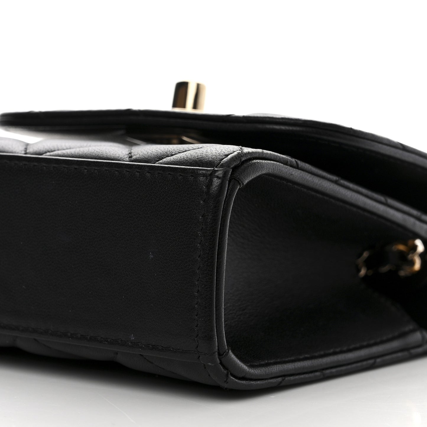 Lambskin Quilted Mini Trendy CC Chain Wallet Black