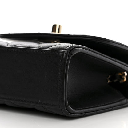 Chanel Lambskin Quilted Mini Trendy CC Chain Wallet Black 11 of 12