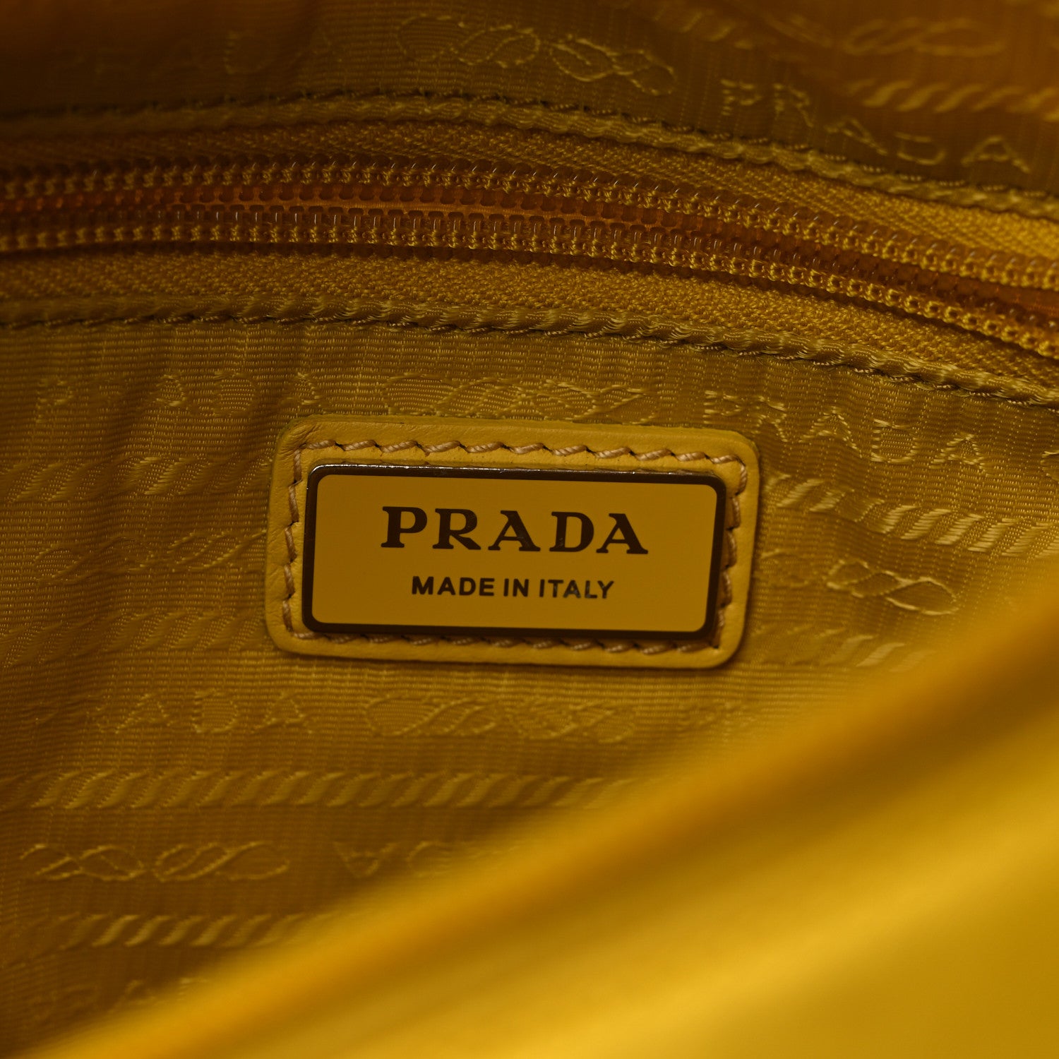 Prada Re-Nylon Vitello Metal Triangle Logo Sling Backpack Giallo 6 of 11