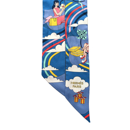 Hermes Silk Carres Volants Twilly Bleu Jaune Vif Multicolor 2 of 4