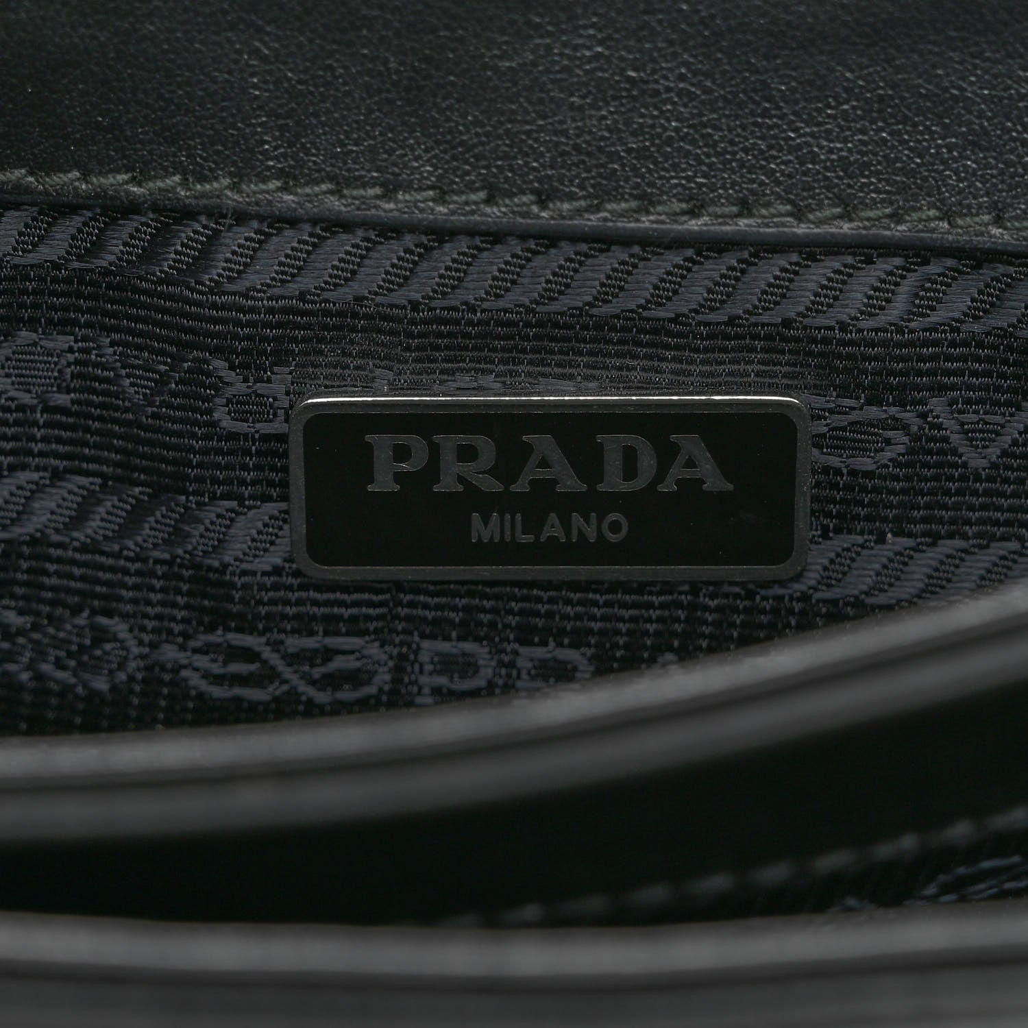 Prada Saffiano Chain Shoulder Bag Black 6 of 9