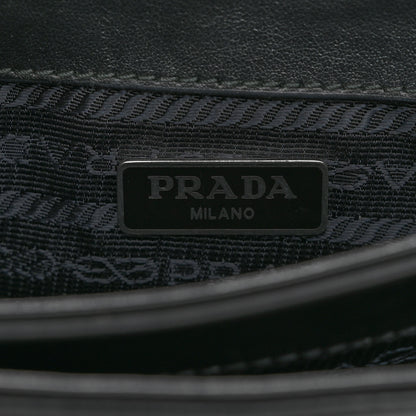 Prada Saffiano Chain Shoulder Bag Black 6 of 9